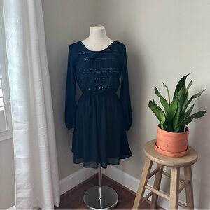 Dress Up Navy Blue Tie Back Women’s Dress